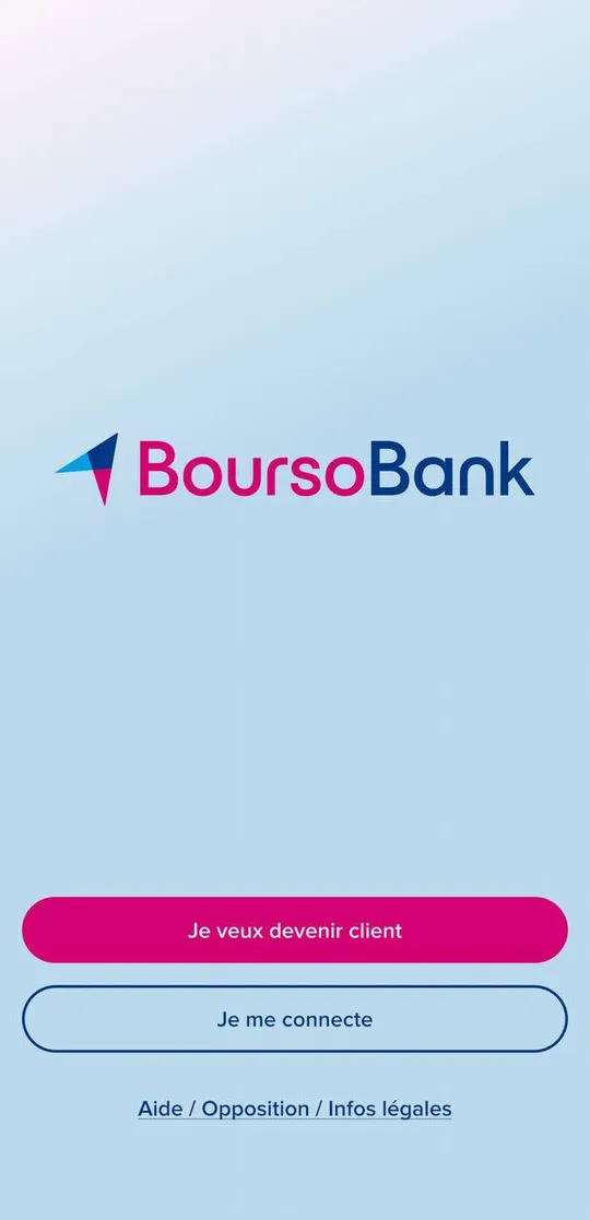 Écran d'accueil BoursoBank avec le bouton Je veux devenir client