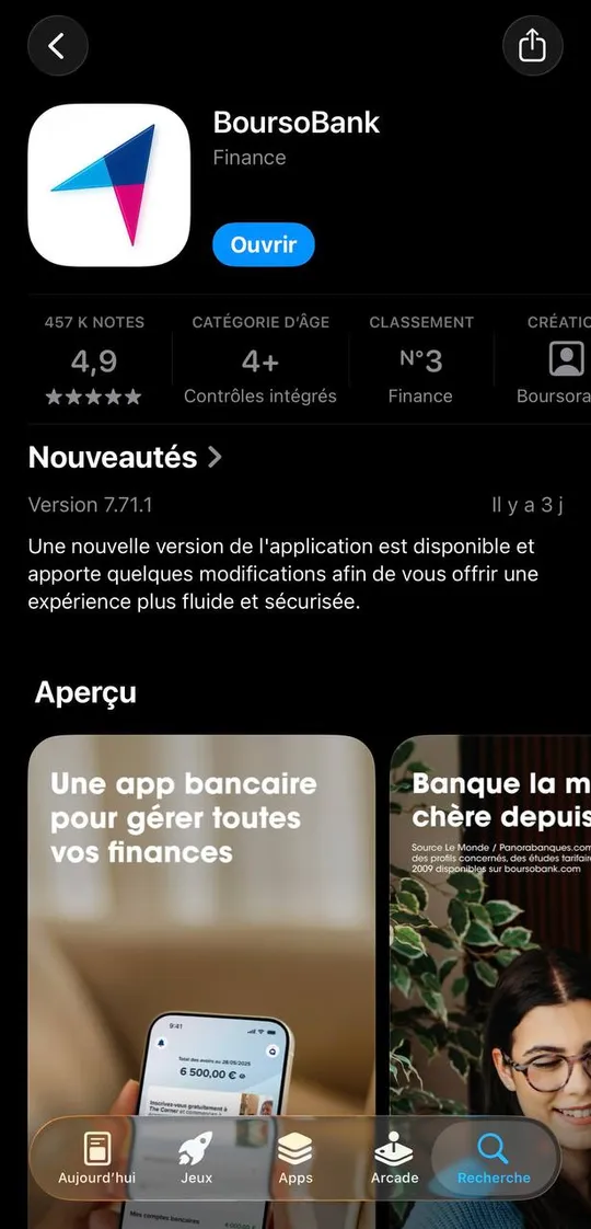 Télécharger l'application BoursoBank sur l'App Store (note 4,9 sur 5)